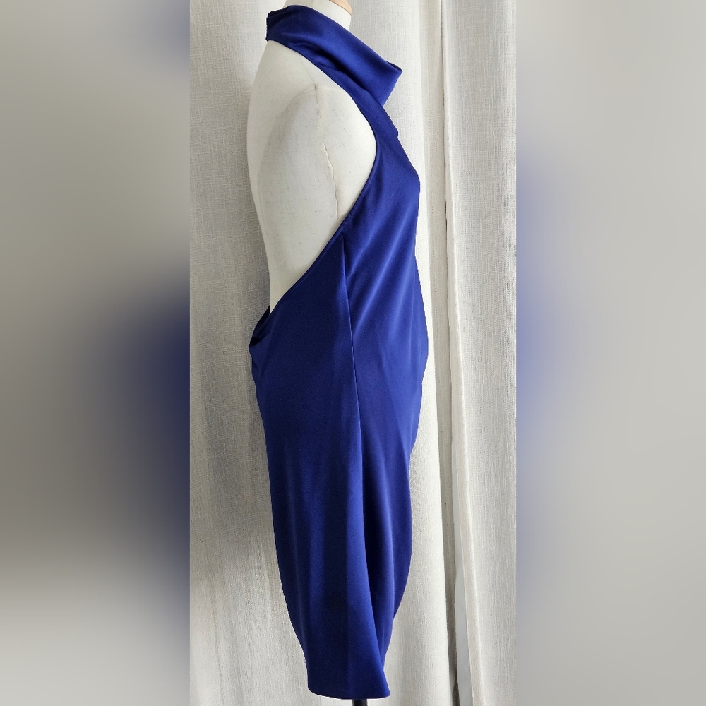 NWT Gianni Bini Peyton Satin Mini Sheath Dress: Color- Cobalt: Size- 8 - Picture 6 of 10